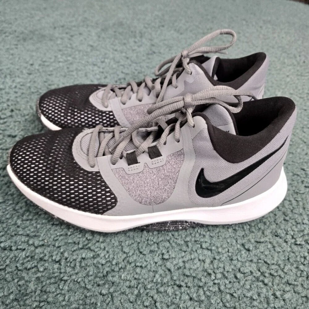 Nike Air Precision II Men Size 8 Basketball Shoes Grey Black Mesh AA7069-011
